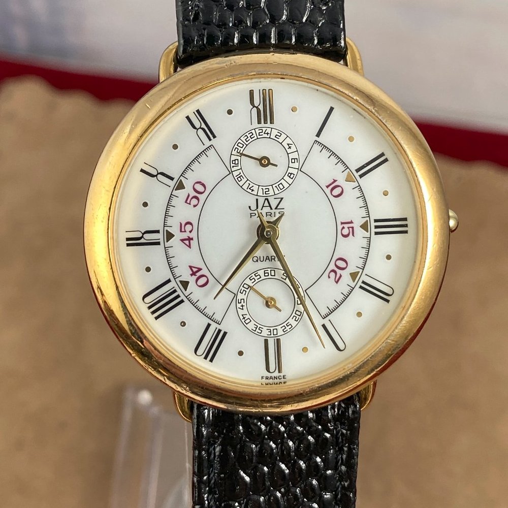 Vintage Jaz Paris Ladies French Designer Watch with Roman Numerals